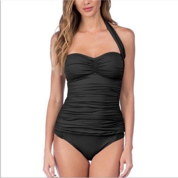La Blanca Island Goddess Convertible Bandini
Tankini Top & Hipster Bottom Size 4 - Picture 1 of 16